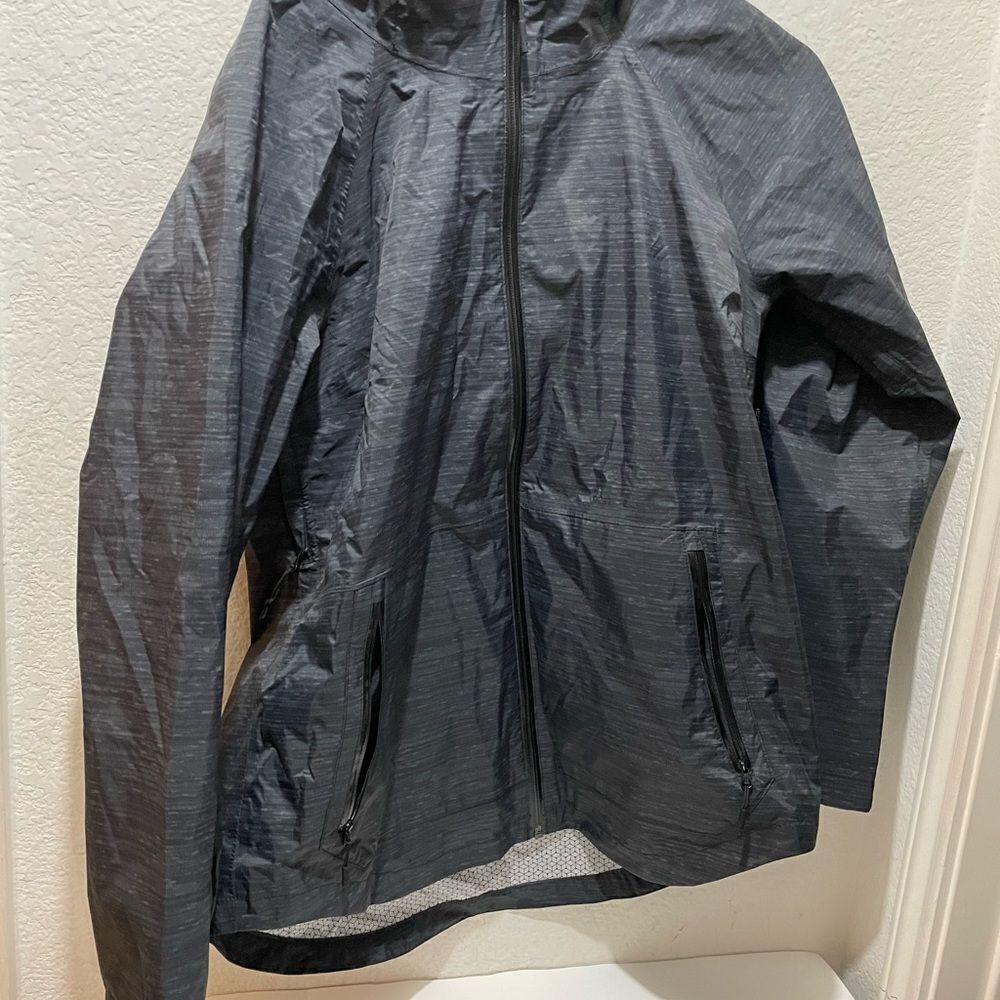 Columbia Omni-Tech Rain Waterproof Grey Zip Up Hooded Jacket Omni Wick Evap L
